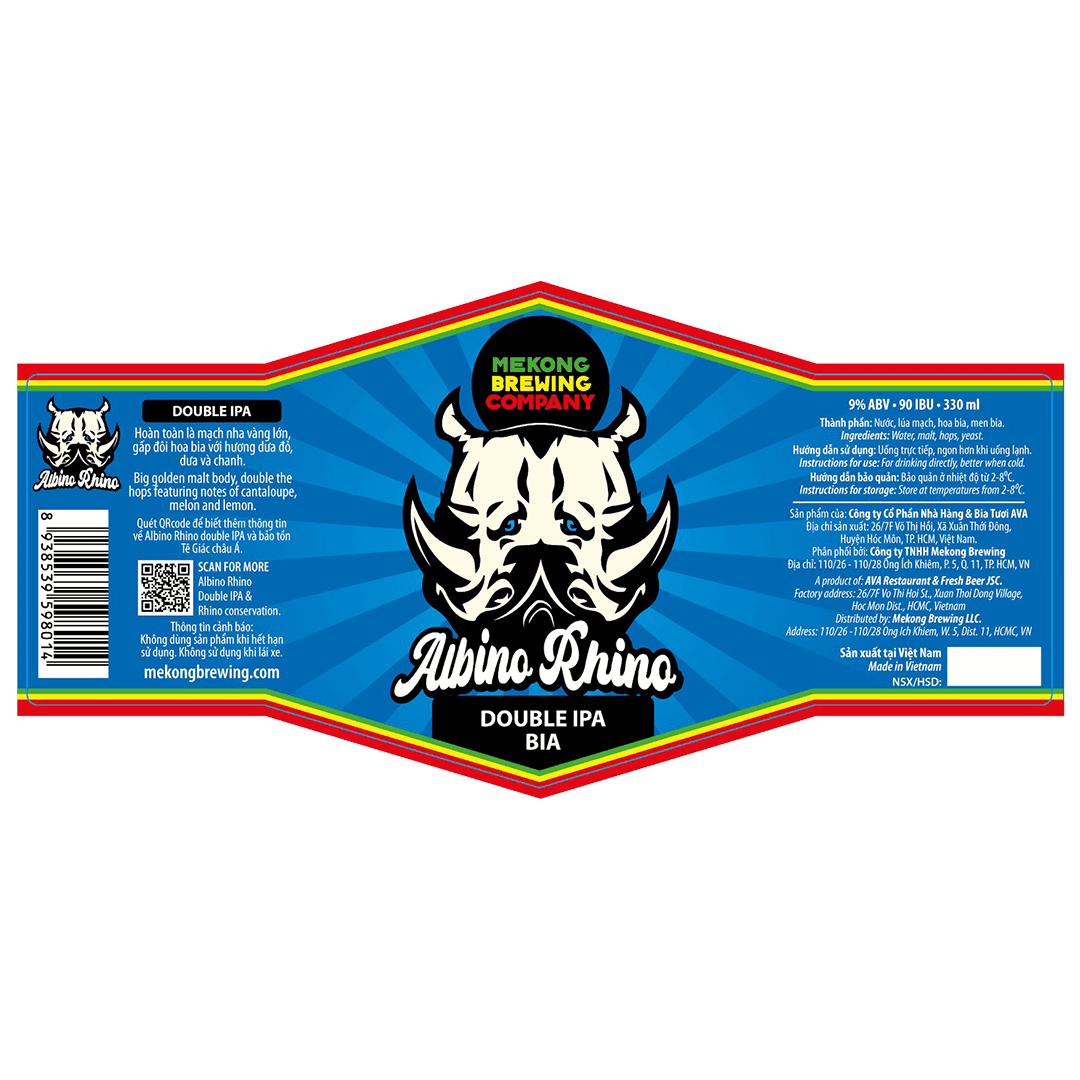 Mekong Albino Rhino DIPA Label