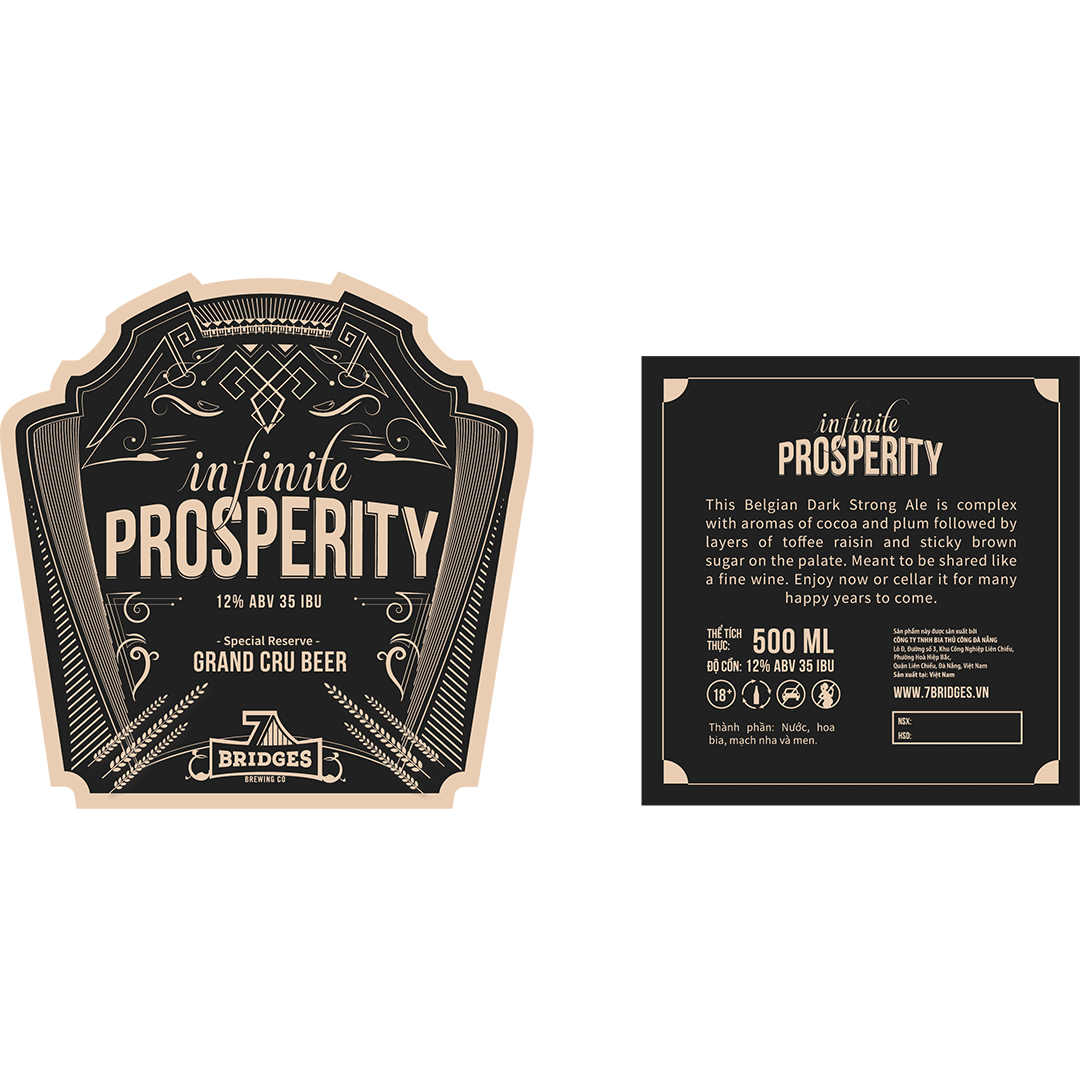 7 Bridges Infinite Prosperity Belgian Strong Ale Label