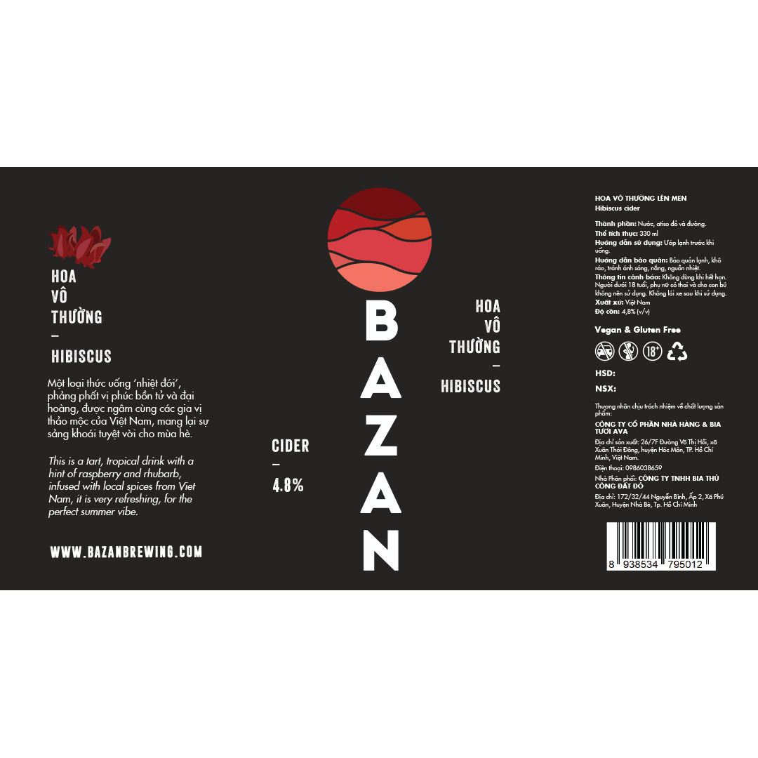 Bazan Hibiscus Cider Label
