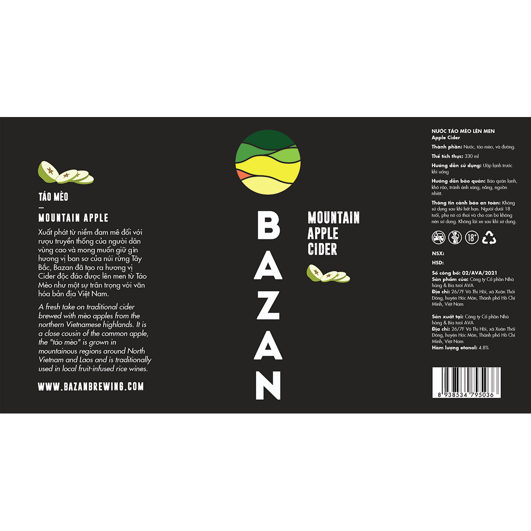 Bazan Táo Mèo Cider Label