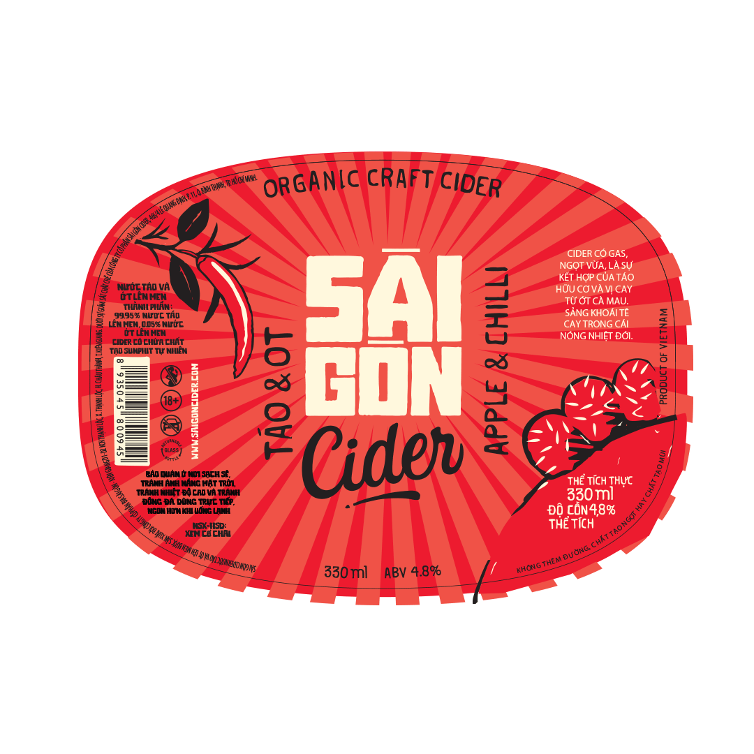 Saigon Cider Apple & Chilli Label