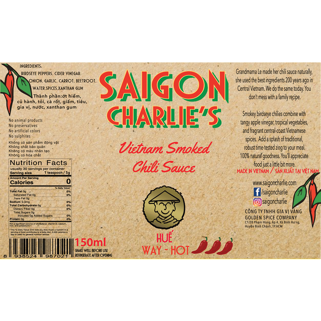 Saigon Charlie's Huế Way Hot Chili Sauce