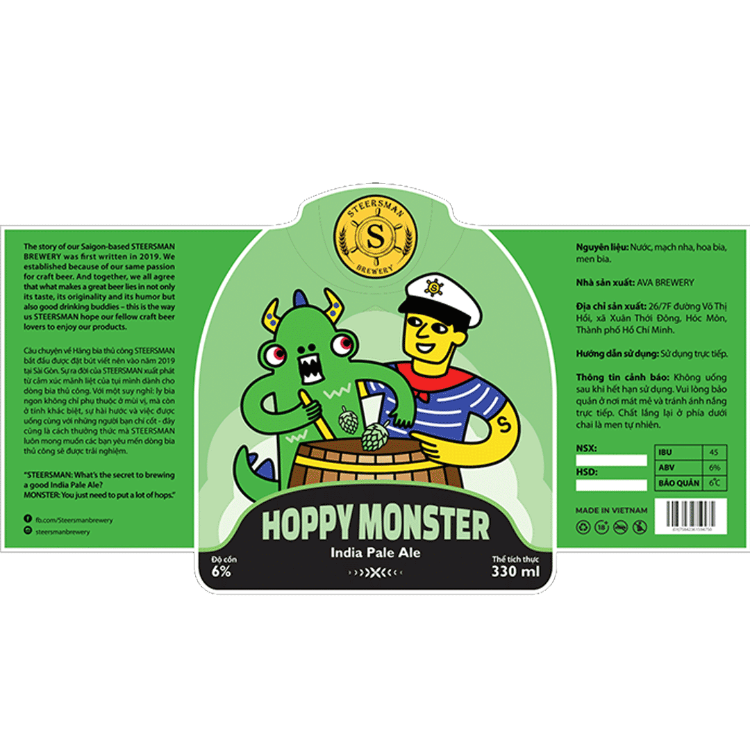 Steersman Hoppy Monster IPA Label