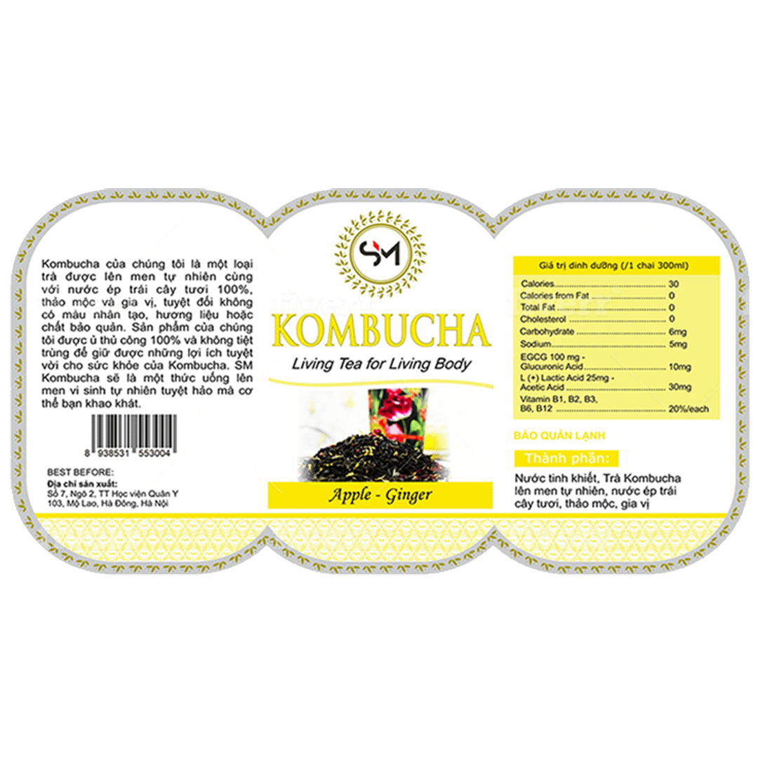 SM Kombucha Apple Ginger Label