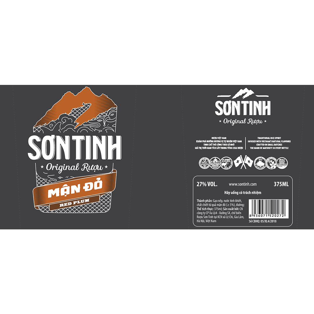 Rượu Mận Đỏ Sơn Tinh Label