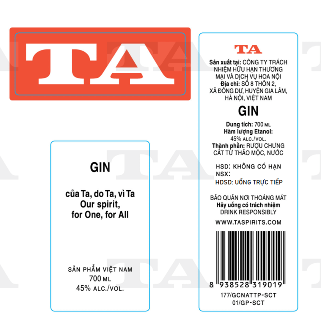 TA Spirits Gin Label