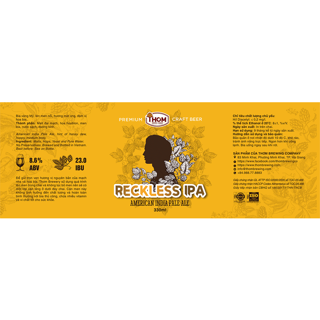 Thơm Reckless IPA Label