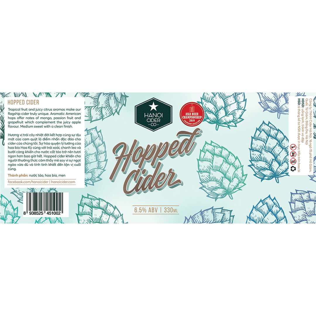 Hanoi Cider Hopped Cider Label