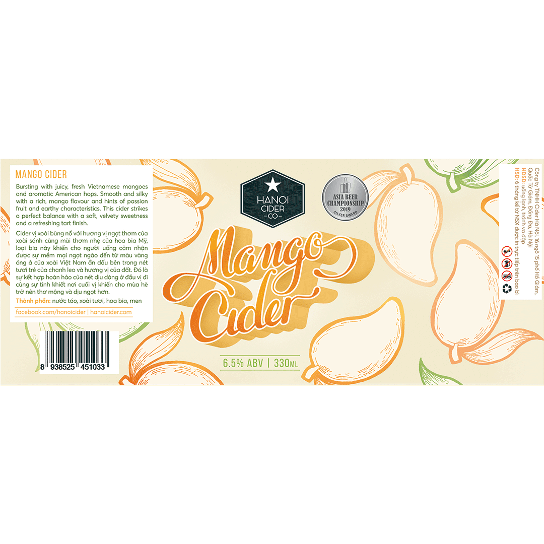 Hanoi Cider Mango Label