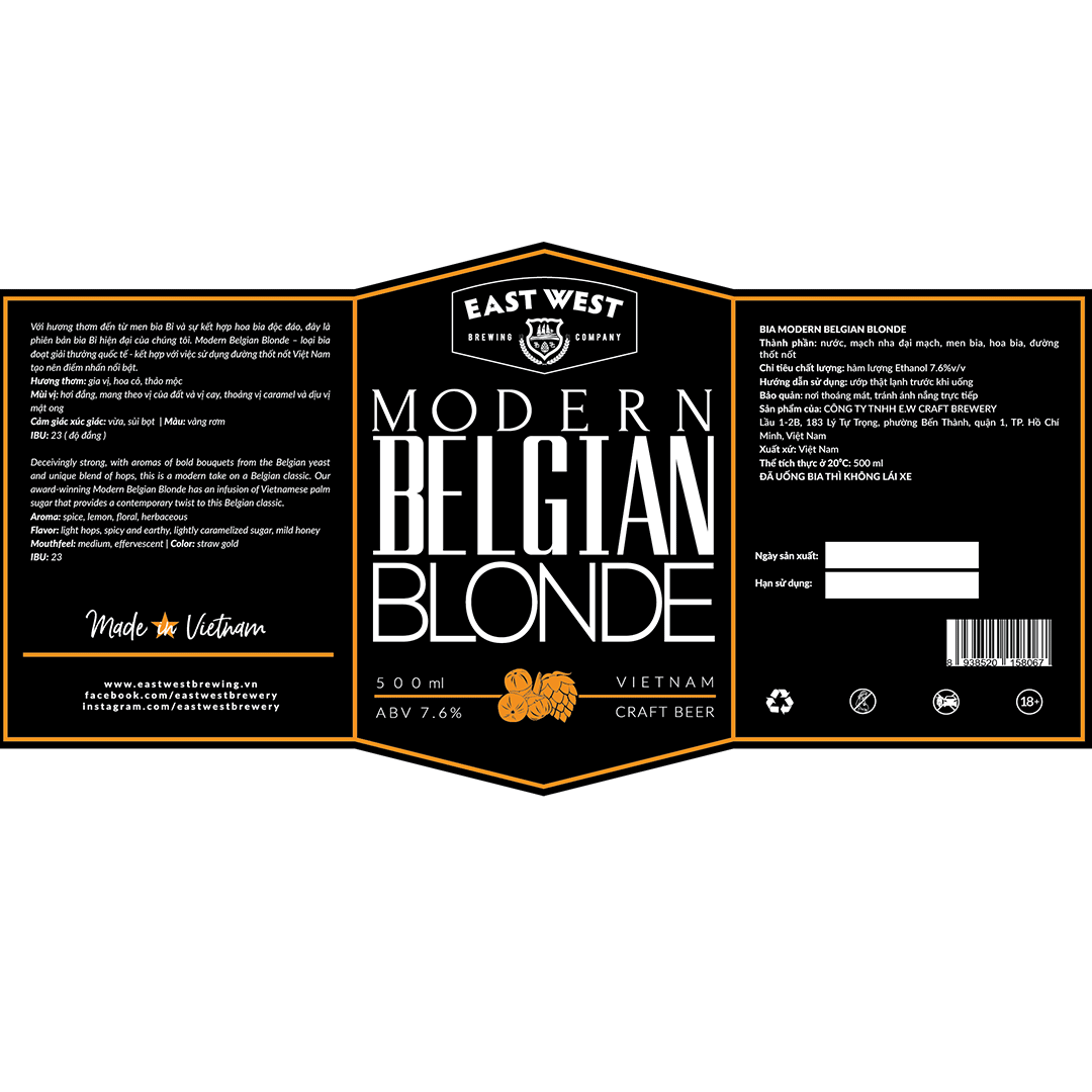 East West Modern Belgian Blonde Label
