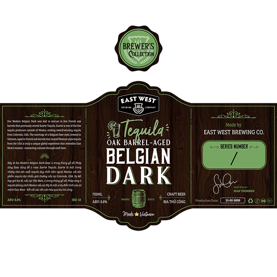 East West Tequila Oak-aged Belgian Dark Label