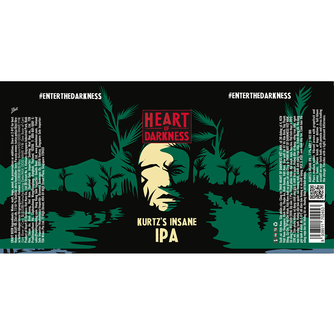 Heart of Darkness Kurtz's Insane IPA Label