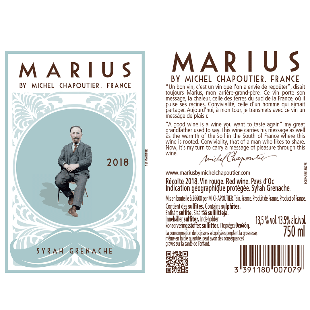 Marius Chapoutier Syrah Grenache Label