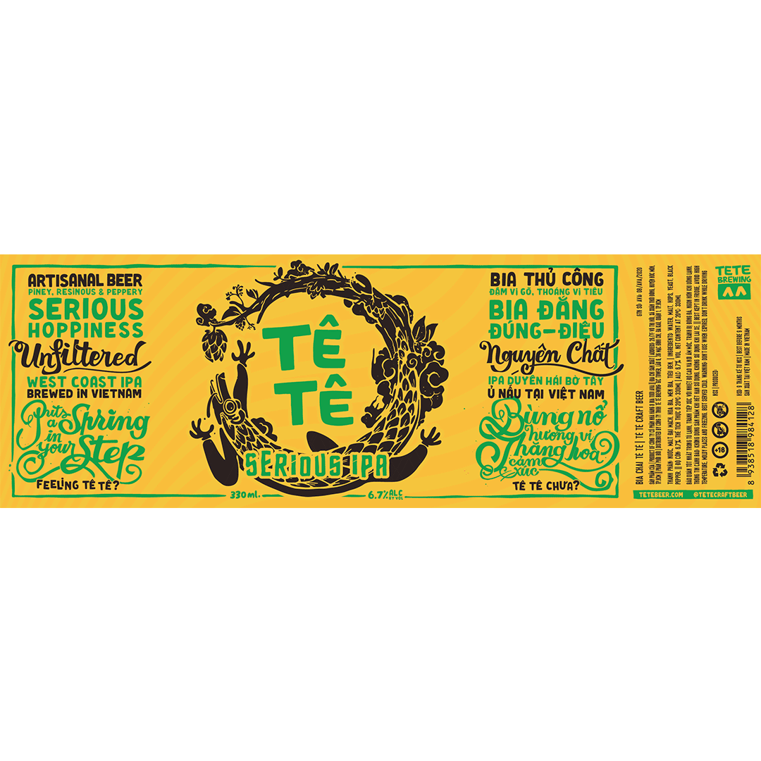 Tê Tê Serious IPA Bottle Label