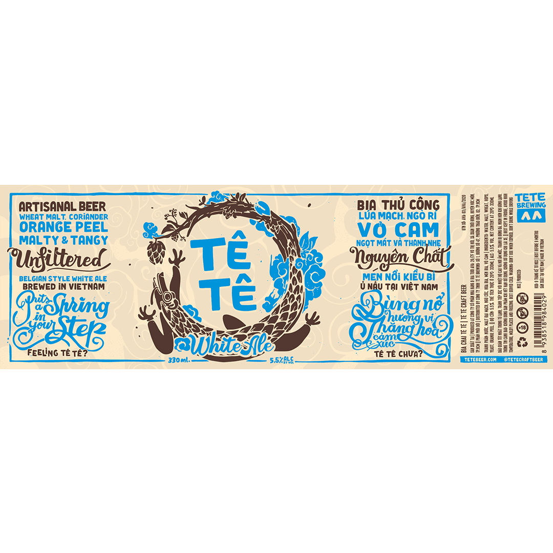 Tê Tê White Ale Bottle Label