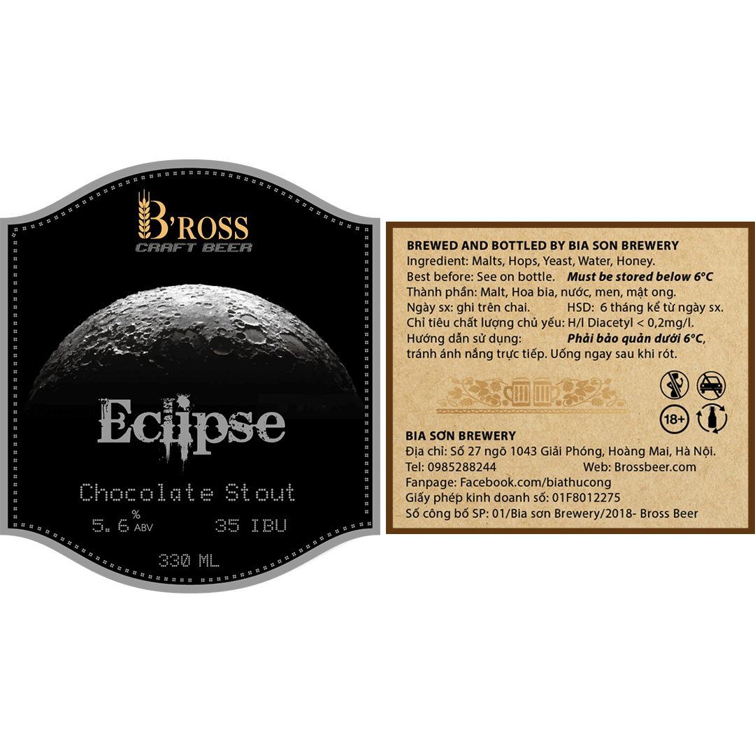Bross Eclipse Chocolate Stout Label