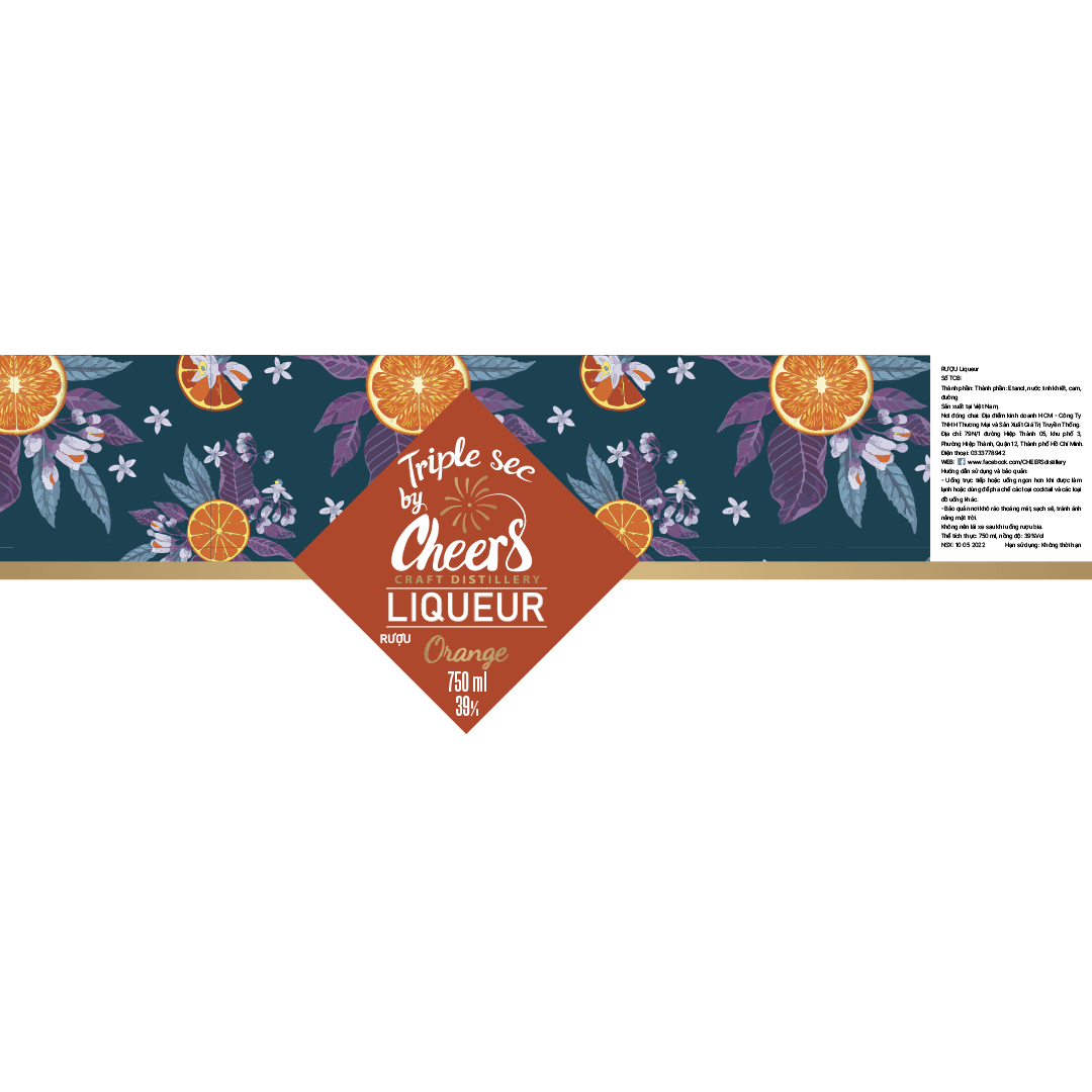 Cheers Triple Sec Orange Liqueur Label