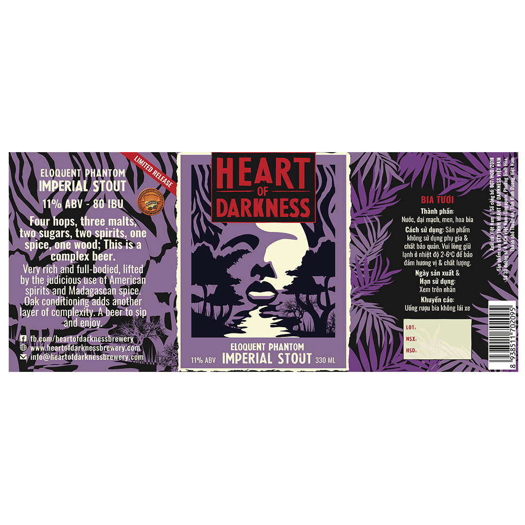 Heart of Darkness Eloquent Phantom Imperial Stout Label