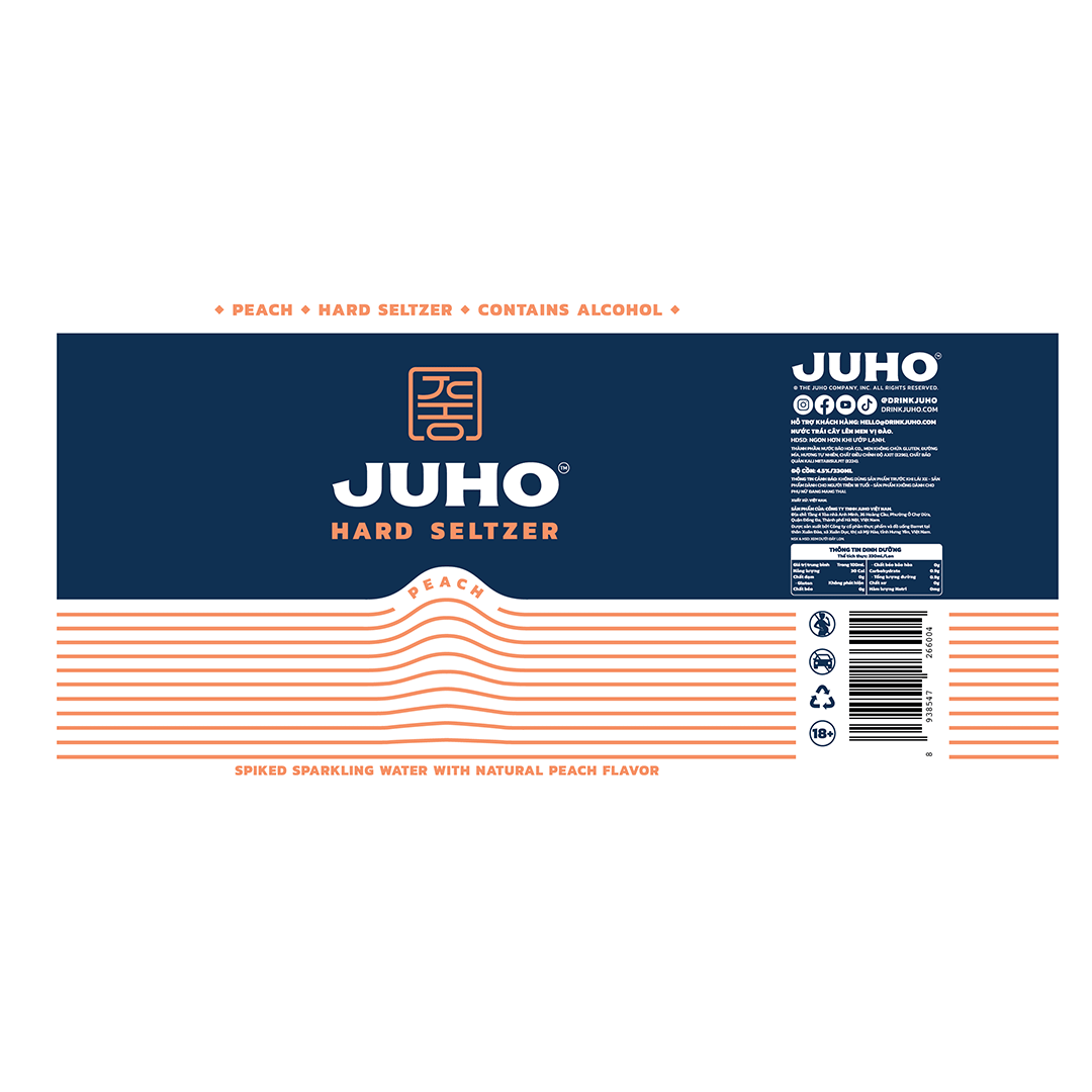 JUHO Peach Hard Seltzer Label