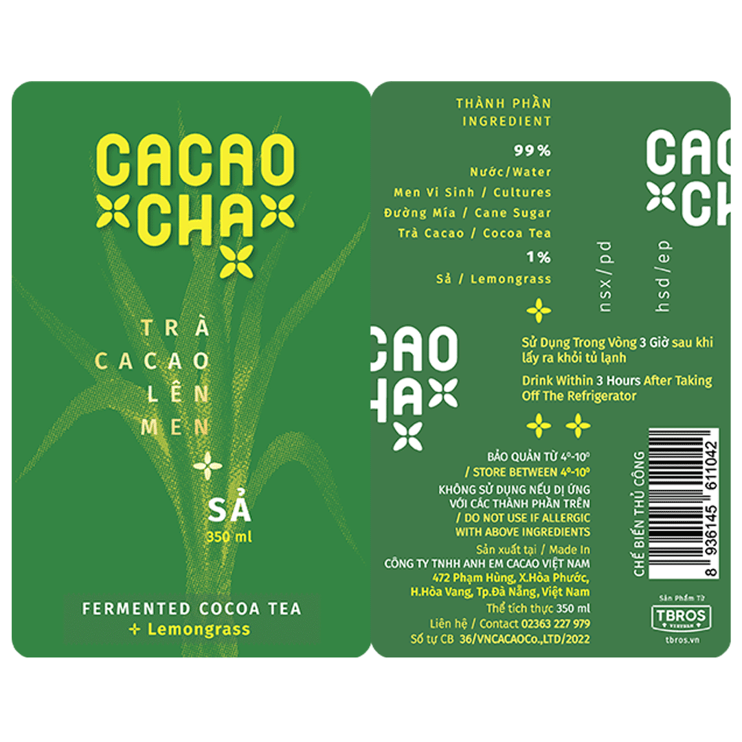 Cacaocha Fermented Cocoa Tea Lemongrass LABEL