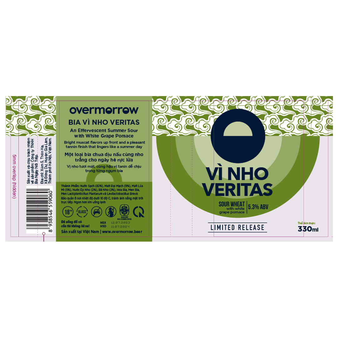 Overmorrow Vì Nho Veritas Sour Wheat LABEL