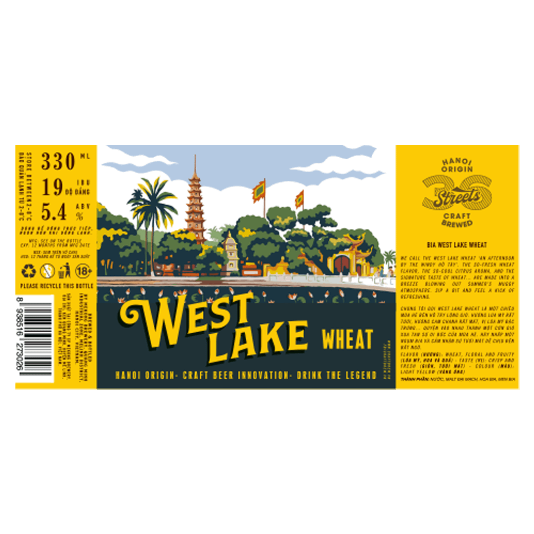 36 Streets West Lake Tây Hồ Wheat Ale LABEL