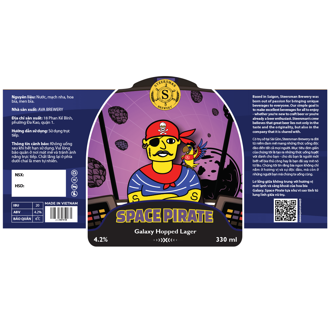 Steersman Space Pirates Galaxy Lager LABEL