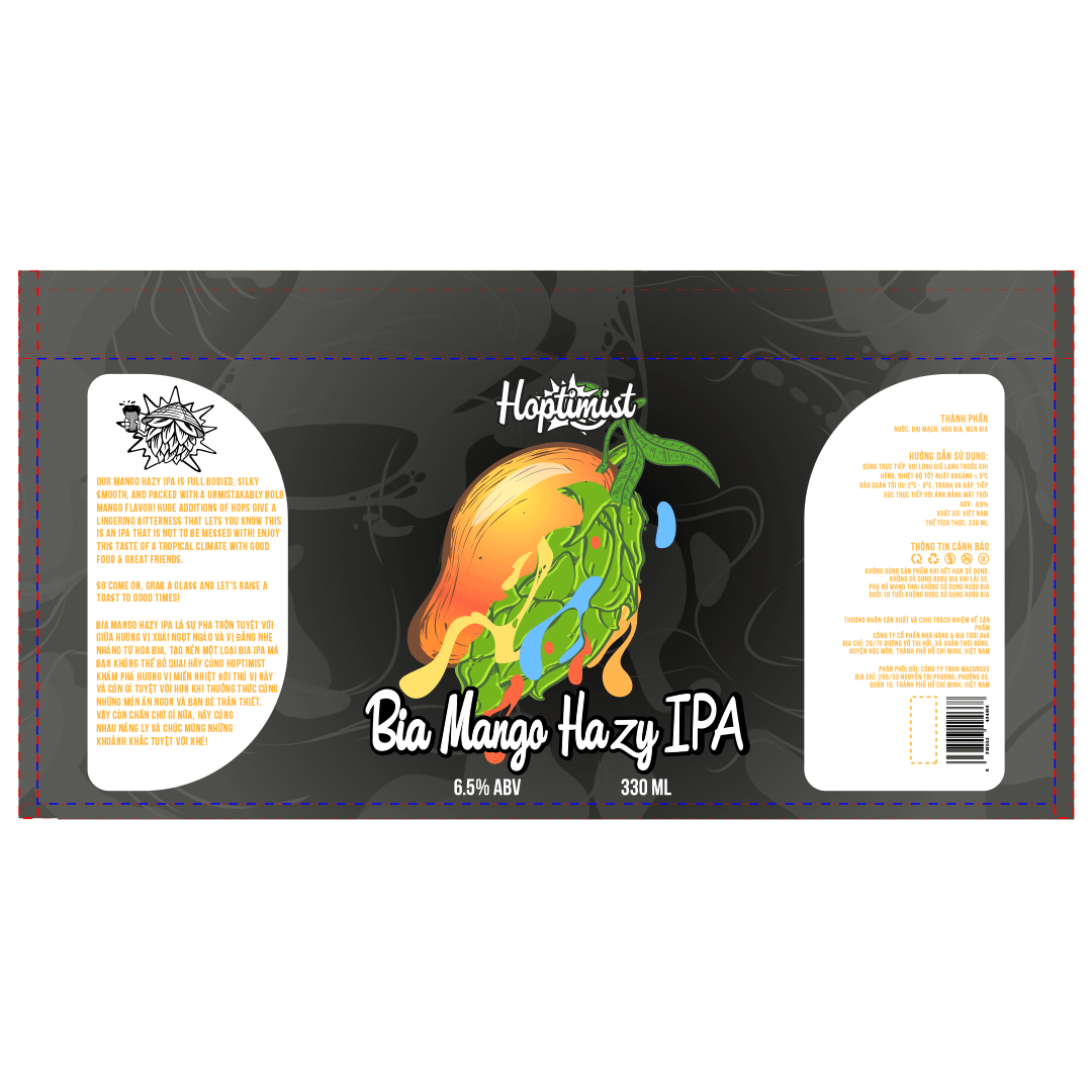 Hoptimist Mango Hazy IPA Label