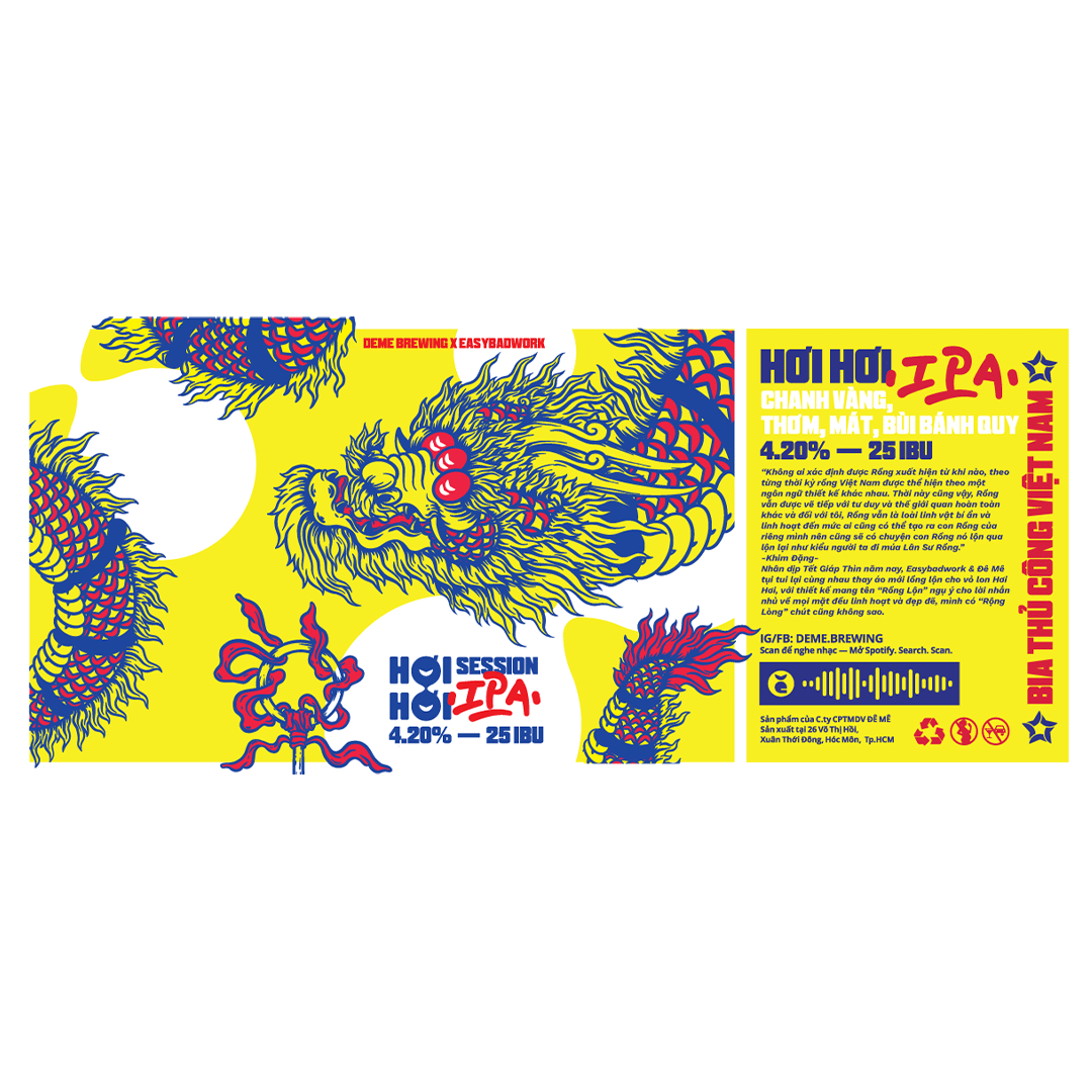 Đê Mê Hơi Hơi Session IPA Can Label