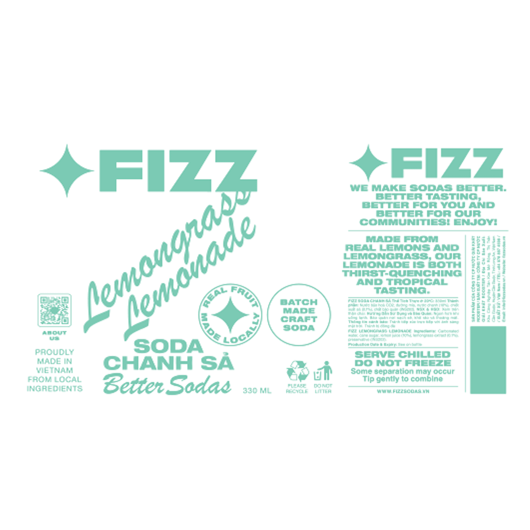 Fizz Lemongrass Lemonade Soda Label