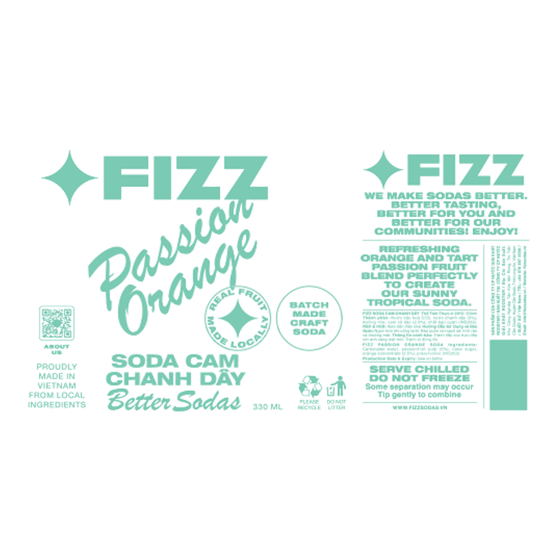 Fizz Passion Orange Soda Label