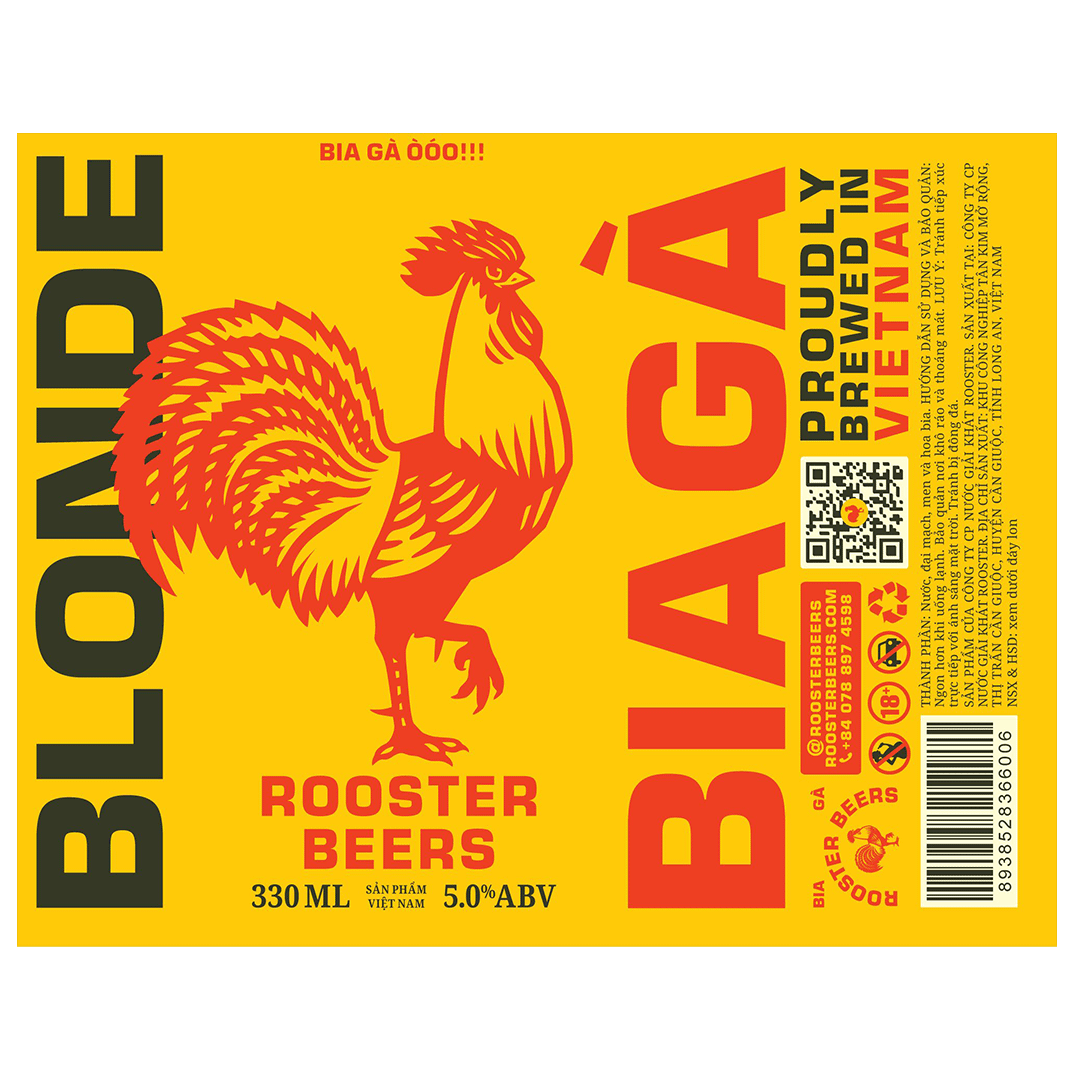 Rooster Beers Blonde Slim Can Label