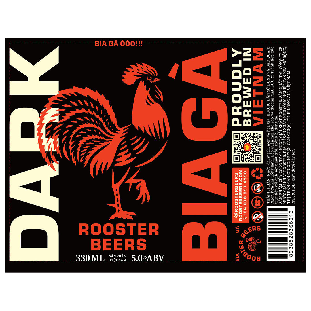 Rooster Beers Dark Slim Can Label