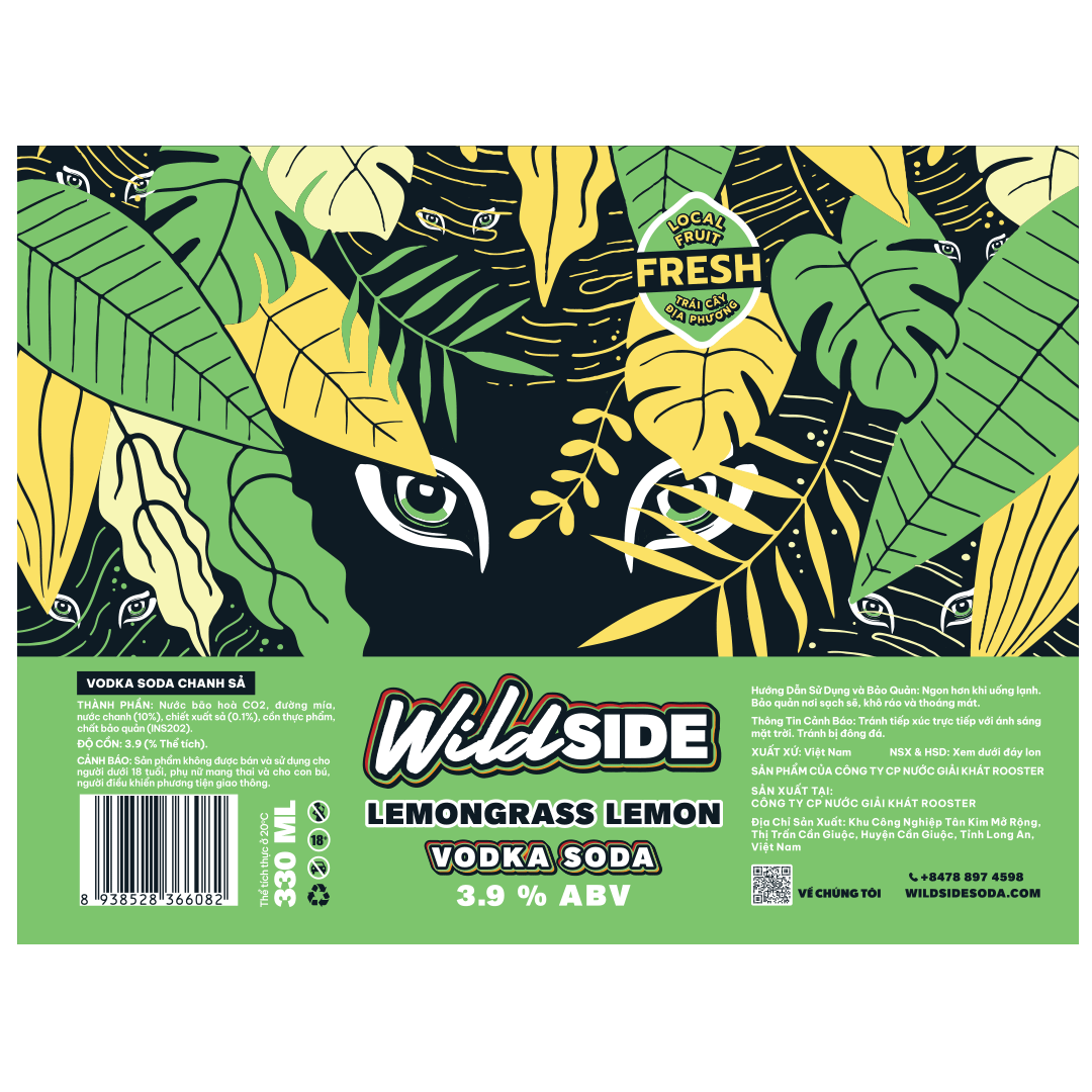 Wildside Lemongrass Lemon Hard Soda Label