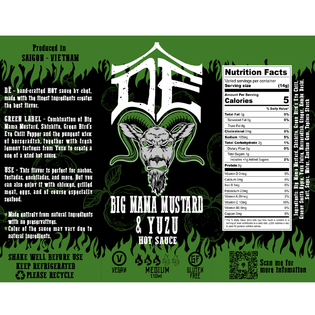 DÊ HOT SAUCE Big Mama Mustard & Yuzu 110ml