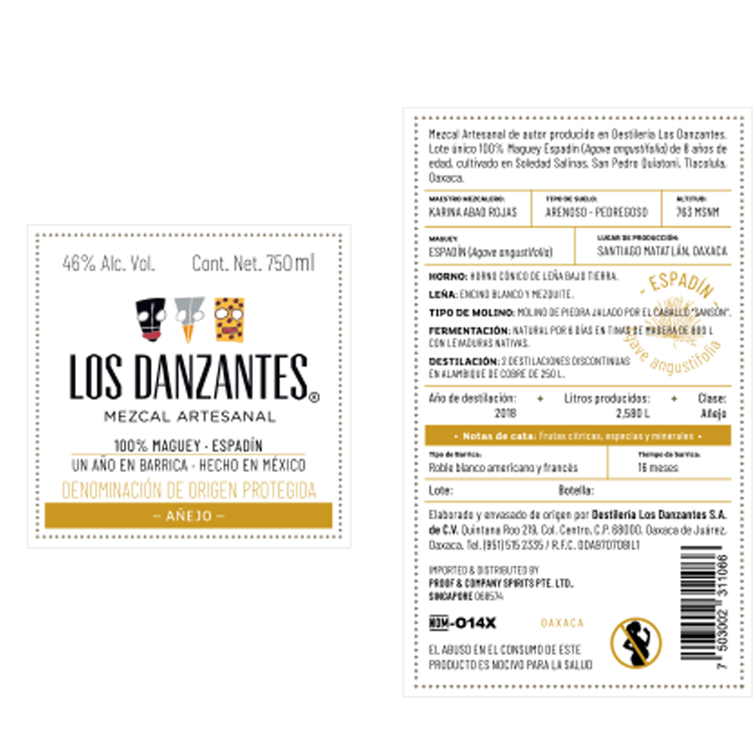 Los Danzantes Anejo Mezcal LABEL