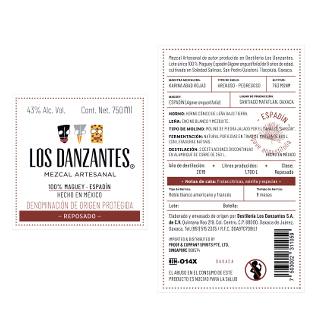 Los Danzantes Reposado Mezcal LABEL