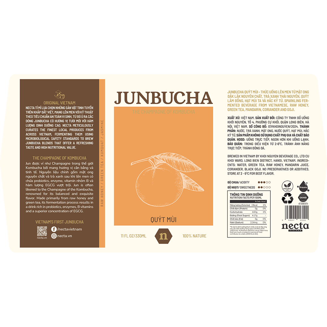 Necta Junbucha Mandarin Coriander LABEL