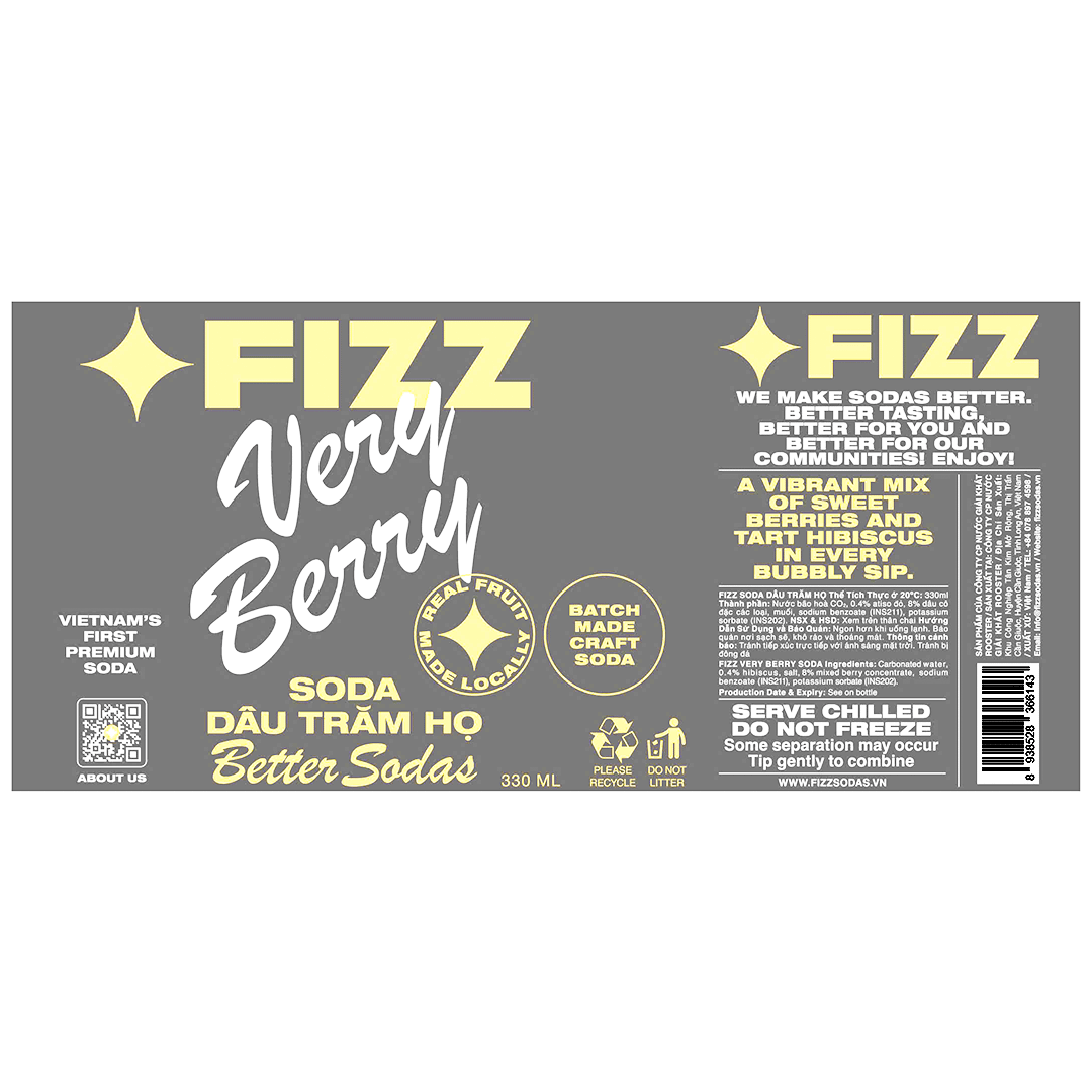 Fizz Very Berry Soda Label