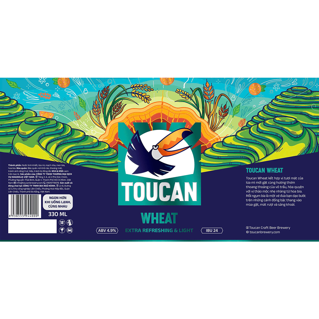 Toucan Wheat Label