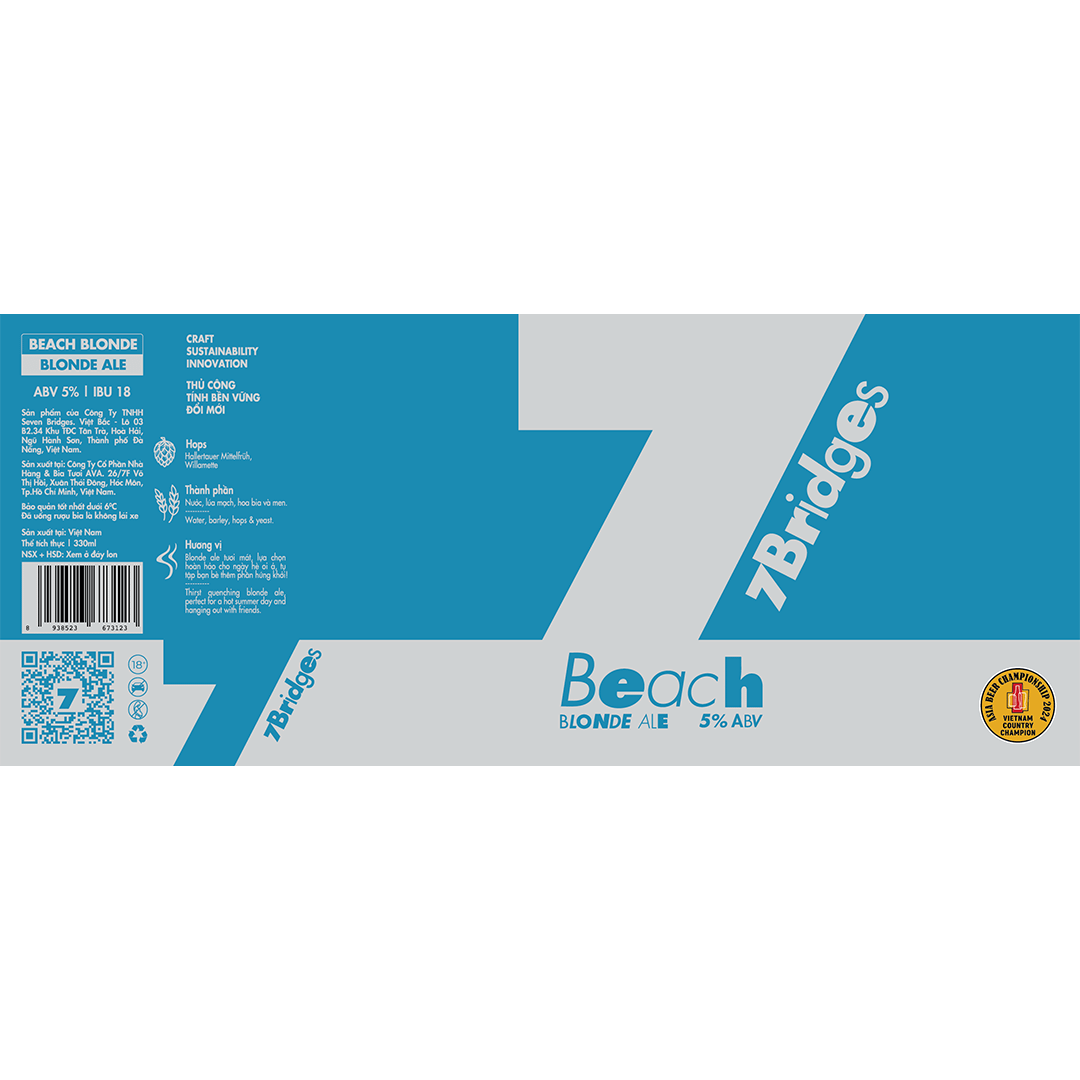 7 Bridges Beach Blonde label