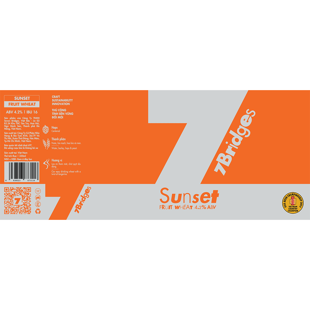 7 Bridges Sunset Tangerine Wheat label