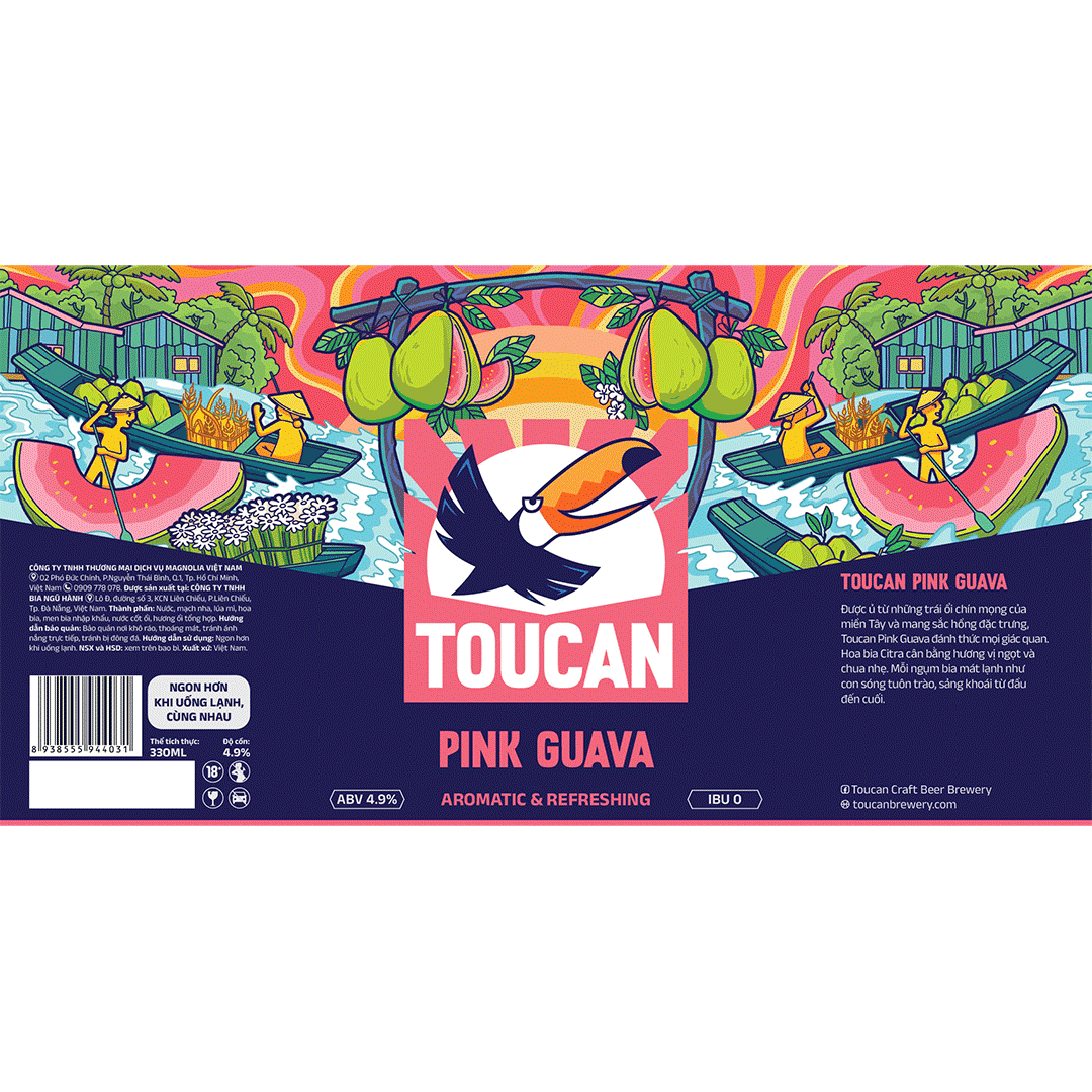 Toucan Pink Guava Label