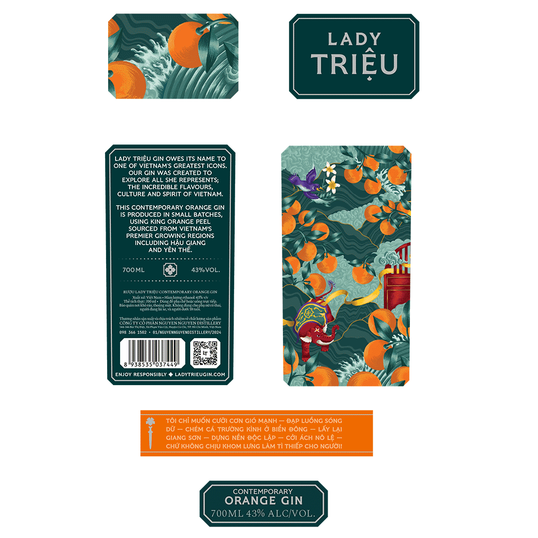 Lady Triệu Contemporary Orange Gin Label 700ml