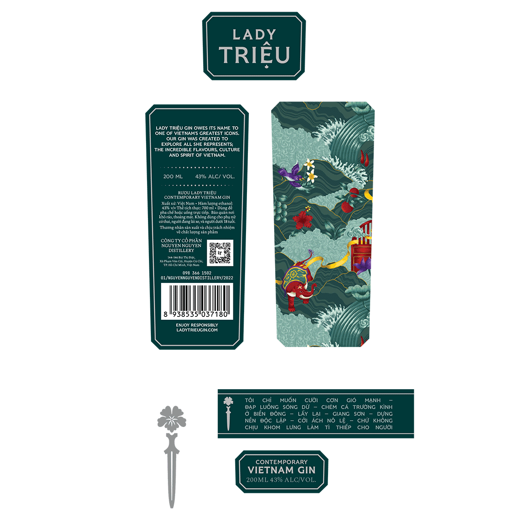 Lady Triệu Contemporary Vietnam Gin Label 200ml