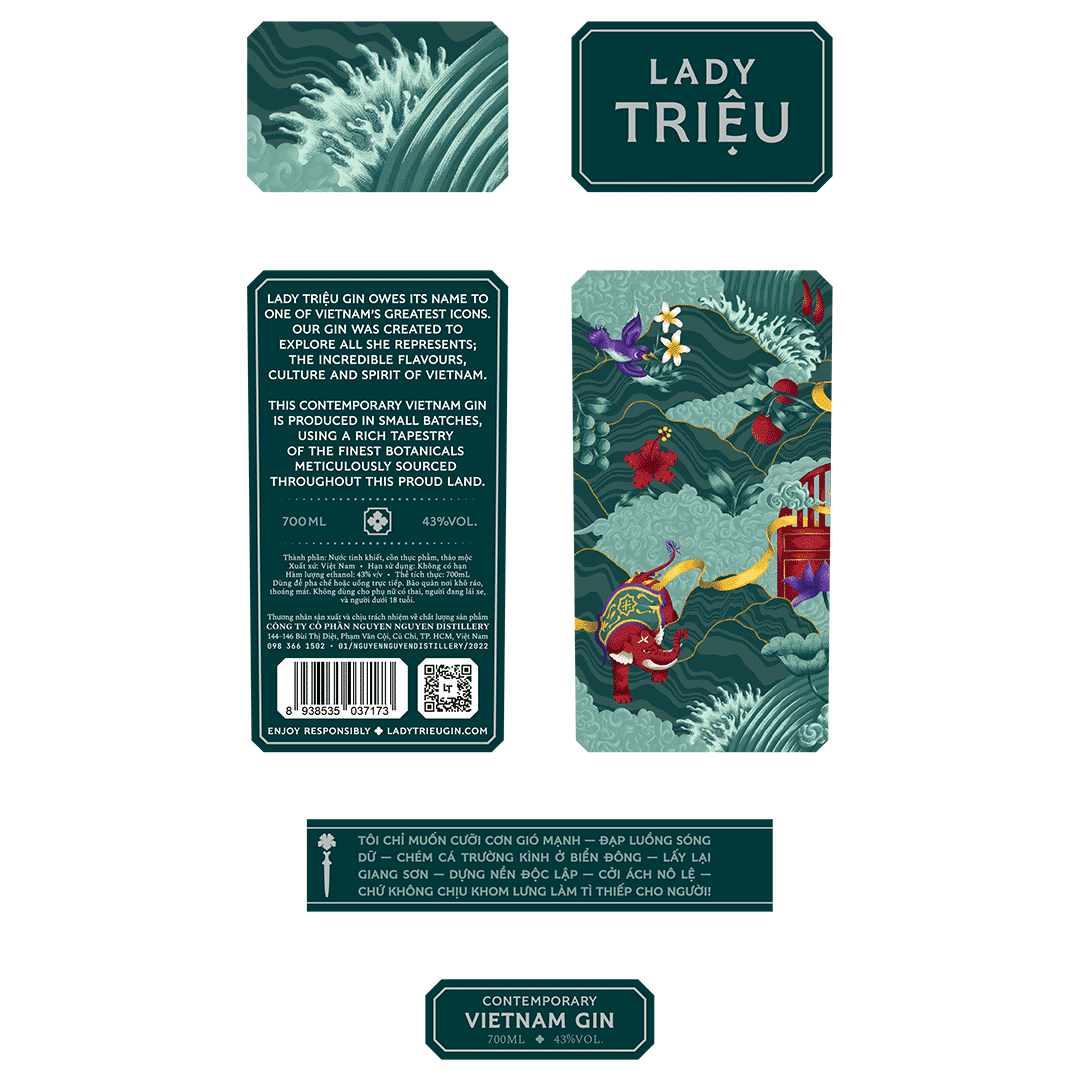 Lady Triệu Contemporary Vietnam Gin Label 700ml