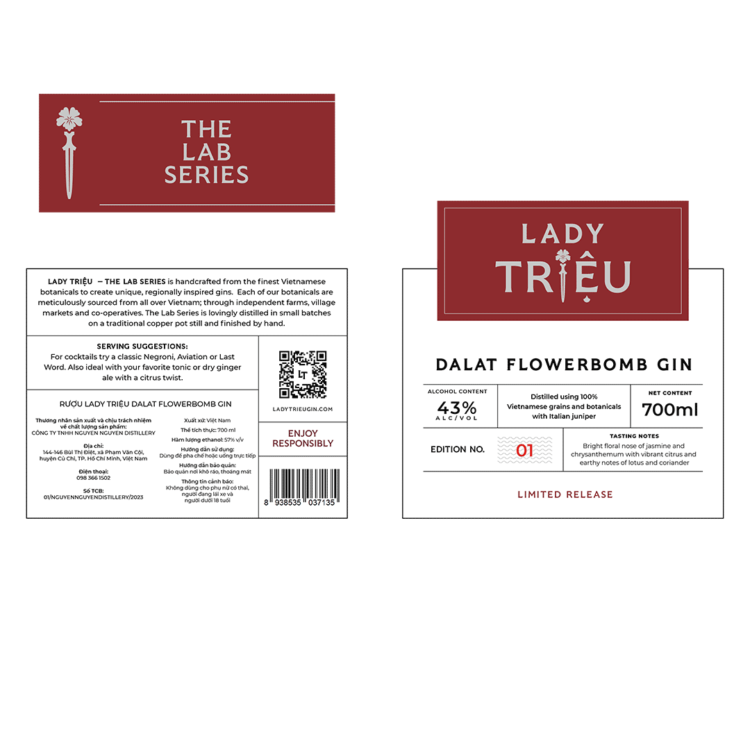 Lady Triệu Dalat Flowerbomb Gin Label 700ml