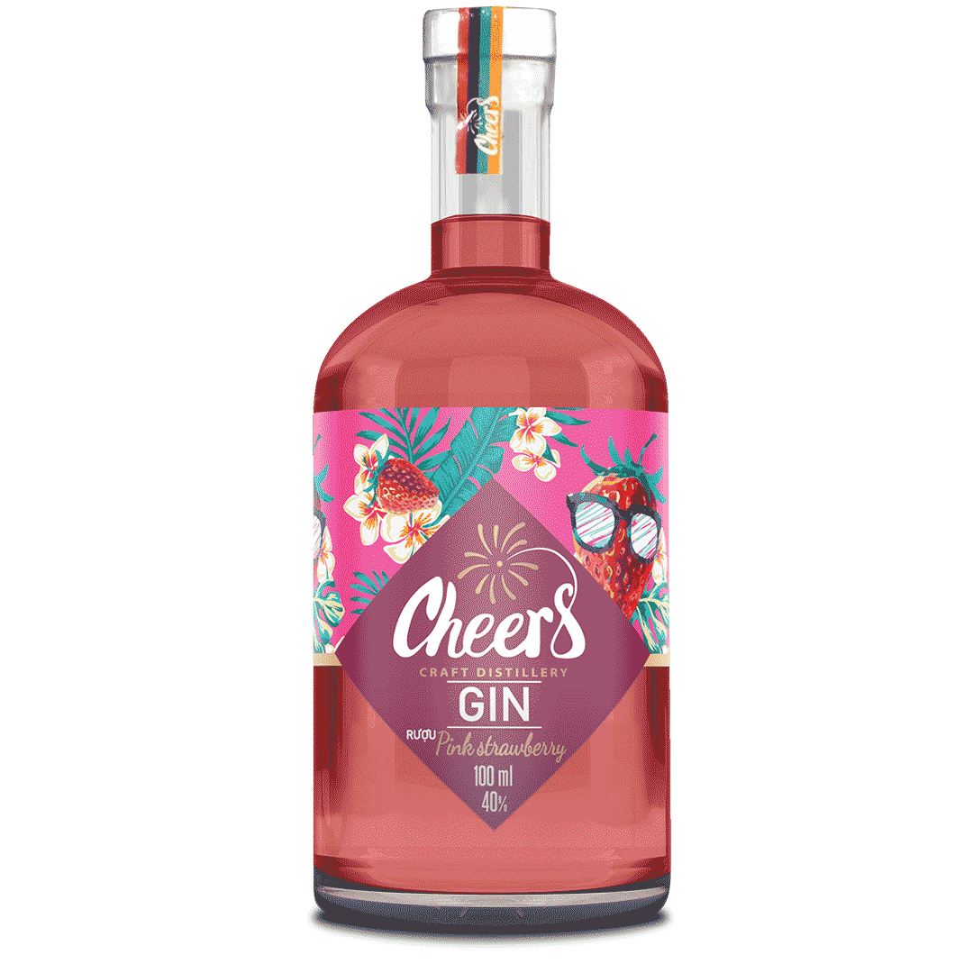 Cheers Pink Strawberry Gin 100ml
