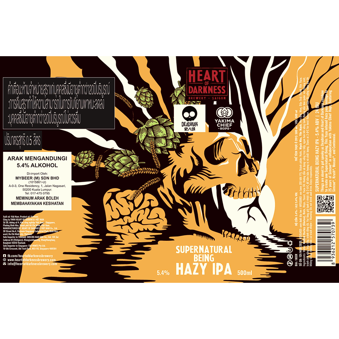 Heart of Darkness X Deadman Supernatural Being Hazy IPA LABEL
