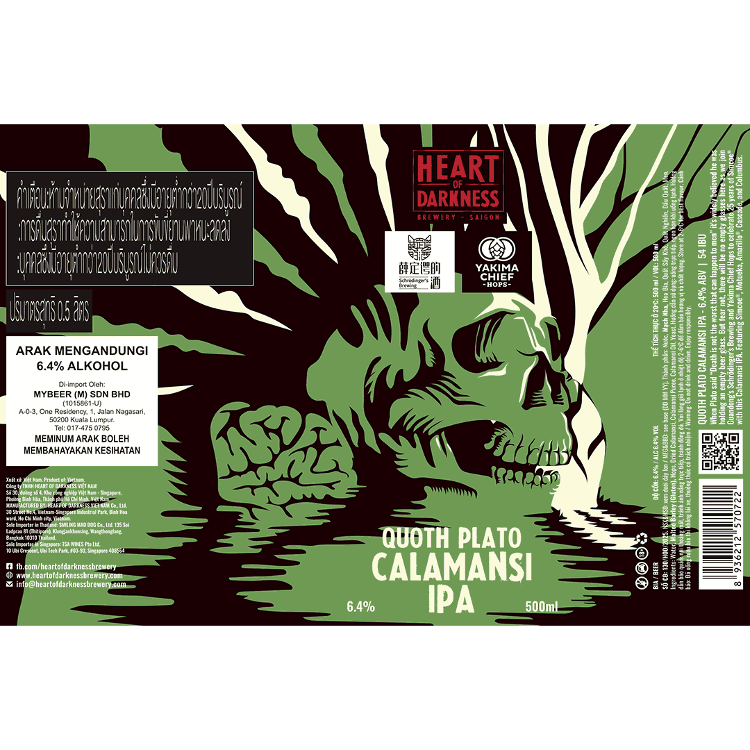 Heart of Darkness X Schrodinger Quoth Plato Calamansi IPA LABEL